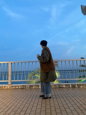 「海」｜「アイテム（その他アウター）」を使った、安倍晋三さん（メンズ・172cm）の冬コーディネート