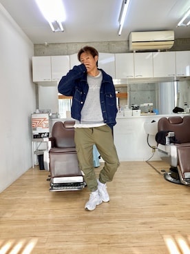 「unrelaxing（アンリラクシング）のアイテム（デニムジャケット）」を使った、チョキさんさん（メンズ・170cm）の秋コーディネート