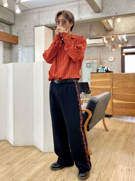 「Burner（バーナー）のアイテム（トップス）」を使った、チョキさんさん（メンズ・170cm）の秋コーディネート