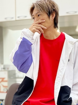 「unrelaxing（アンリラクシング）のアイテム（スウェット）」を使った、チョキさんさん（メンズ・170cm）の冬コーディネート