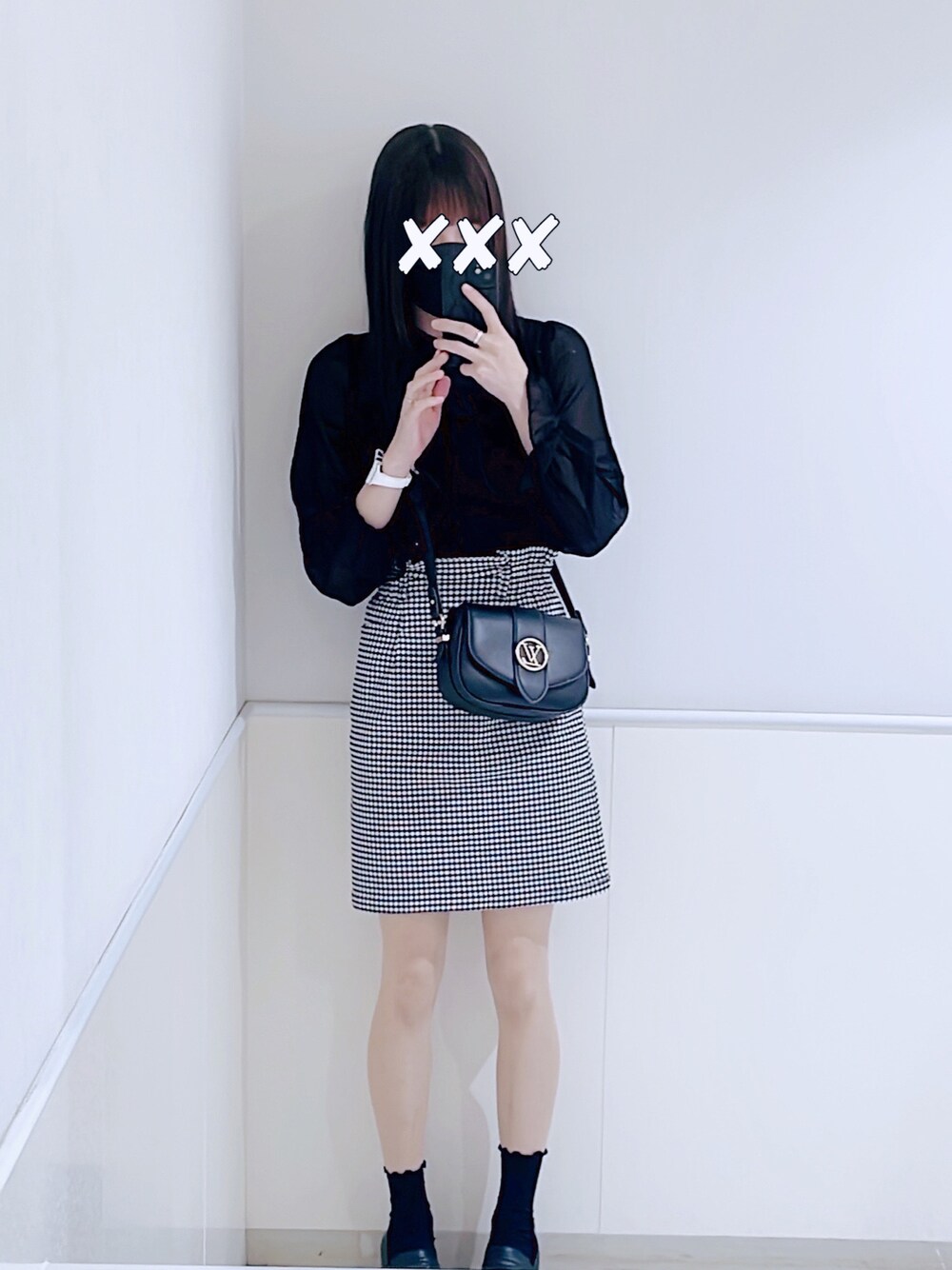 「大人カジュアル、ラクチンコーデ、夏コーデ、休日コーデ、おしゃれさんと繋がりたい、高身長女子、titty&Co.、ティティーアンドコー、マジェスティックレゴン」｜「TITTY&CO.のドッキングシフォンビスチェブラウス（シャツ/ブラウス、ブラック系）」を使った、さばこ さん（レディース・164cm）の夏コーディネートの1枚目の写真