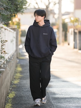「PUBLIC TOKYO（パブリックトウキョウ）のアイテム（パンツ）」を使った、Suzuさん（メンズ・181cm）の冬コーディネート
