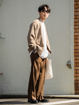 「PUBLIC TOKYO（パブリックトウキョウ）のアイテム（パンツ）」を使った、Suzuさん（メンズ・181cm）の秋コーディネート