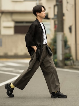 「BATONER（バトナー）のアイテム」を使った、Suzuさん（メンズ・181cm）の夏コーディネート
