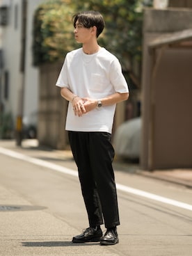 「BATONER（バトナー）のアイテム」を使った、Suzuさん（メンズ・181cm）の夏コーディネート