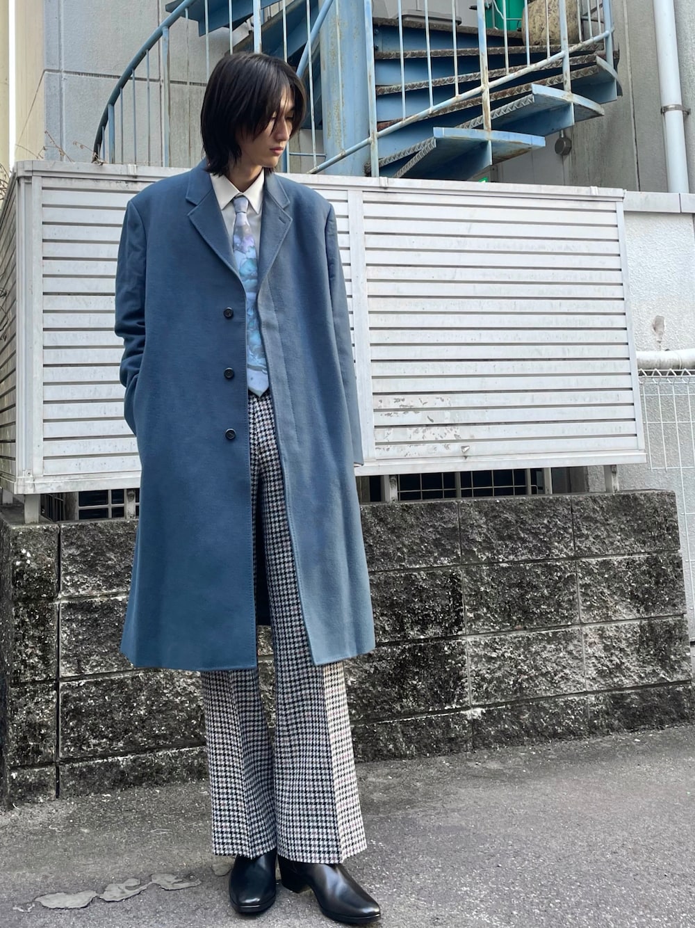 LAD MUSICIAN チェスターコート（ブラック×グレー×イエロー） LAD MUSICIAN - Big Chester Coat | fakejam