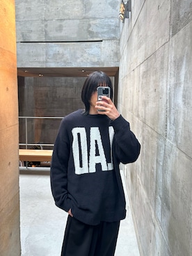 「ロゴニット」｜「アイテム（その他）」を使った、HISAMOTOさん（メンズ・181cm）の春コーディネート