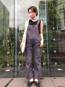 「GRL（グレイル）のアイテム（サロペット/オーバーオール）」を使った、miu☺︎さん（レディース・160cm）の夏コーディネート