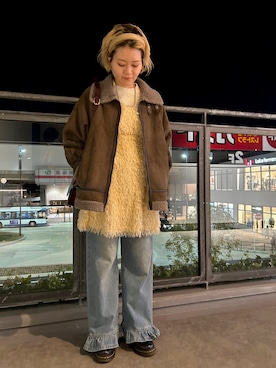 「SpRay（スプレイ）のアイテム（ブルゾン）」を使った、miu☺︎さん（レディース・160cm）の冬コーディネート