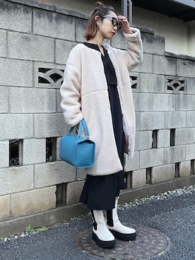 「SUGAR BISKET（シュガービスケット）のアイテム（その他アウター）」を使った、yukariさん（レディース・168cm）の冬コーディネート