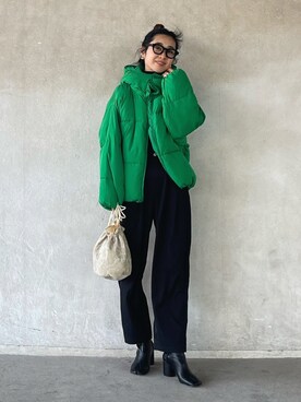 「HONEYSUCKLE ROSE（ハニーサックルローズ）のアイテム（ブルゾン）」を使った、yukariさん（レディース・168cm）の冬コーディネート