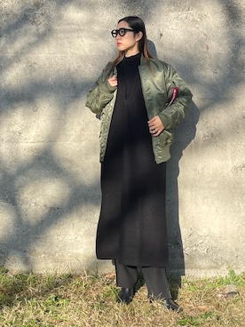 「alpha_industries_japan」｜yukariさん（レディース・168cm）の冬コーディネート
