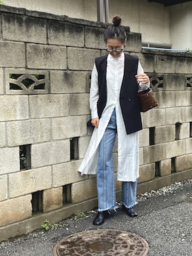 「ノーカラー」｜「アイテム（その他）」を使った、yukariさん（レディース・168cm）の秋コーディネート