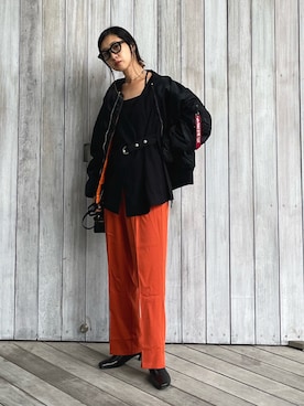 「deux amour（ドゥーザムール）のアイテム（その他アウター）」を使った、yukariさん（レディース・168cm）の秋コーディネート