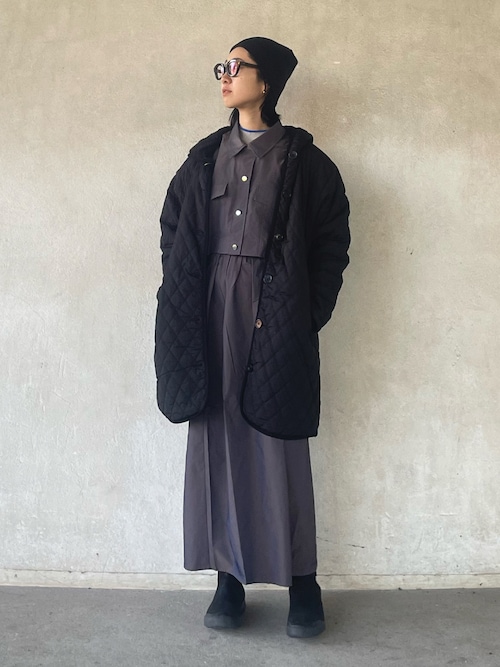 セール】フード付き 裏ボアキルティングコート（ナイロンジャケット