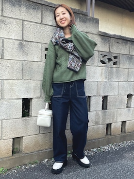 「ap retro（アプレトロ）のアイテム（ノーカラージャケット）」を使った、yukariさん（レディース・168cm）の秋コーディネート