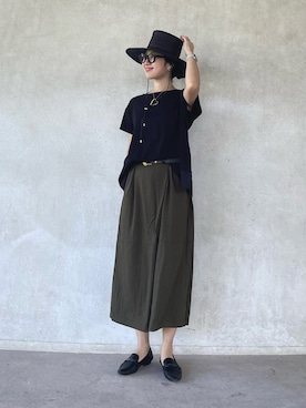 「cava cava（サヴァサヴァ）のアイテム（ローファー）」を使った、yukariさん（レディース・168cm）の夏コーディネート