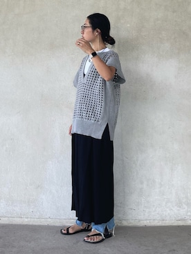 「ap retro（アプレトロ）のアイテム（ベスト）」を使った、yukariさん（レディース・168cm）の夏コーディネート