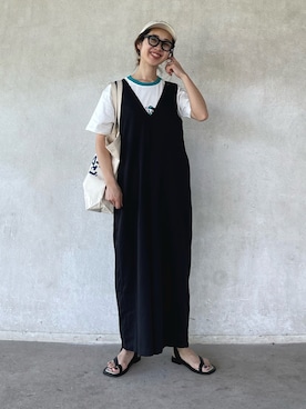 「deux amour（ドゥーザムール）のアイテム（オールインワン・サロペット）」を使った、yukariさん（レディース・168cm）の春コーディネート