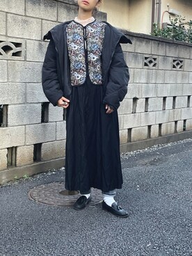 「ap retro（アプレトロ）のアイテム（ノーカラージャケット）」を使った、yukariさん（レディース・168cm）の秋コーディネート