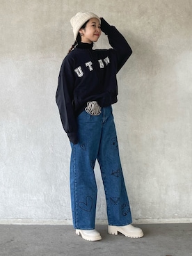 「FREAK'S STORE（フリークスストア）のアイテム（ピアス（両耳用））」を使った、yukariさん（レディース・168cm）の冬コーディネート