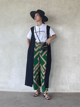 「cava cava（サヴァサヴァ）のアイテム（サンダル）」を使った、yukariさん（レディース・168cm）の夏コーディネート
