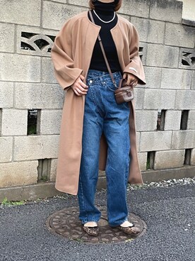 「アシンメトリー」｜「アイテム（その他アウター）」を使った、yukariさん（レディース・168cm）の秋コーディネート