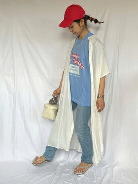「トングサンダル」｜「アイテム（シャツワンピース）」を使った、yukariさん（レディース・168cm）の夏コーディネート