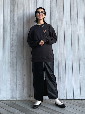 「cava cava（サヴァサヴァ）のアイテム（バレエシューズ）」を使った、yukariさん（レディース・168cm）の秋コーディネート