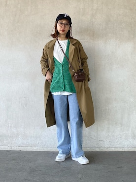「AIR FORCE 1」｜「アイテム（トレンチコート）」を使った、yukariさん（レディース・168cm）の冬コーディネート