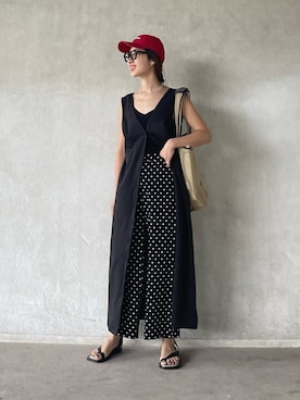「スクエアトゥ」｜「アイテム（キャップ）」を使った、yukariさん（レディース・168cm）の夏コーディネート