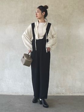 「select MOCA by son（セレクトモカバイソン）のアイテム（オールインワン・サロペット）」を使った、yukariさん（レディース・168cm）の春コーディネート