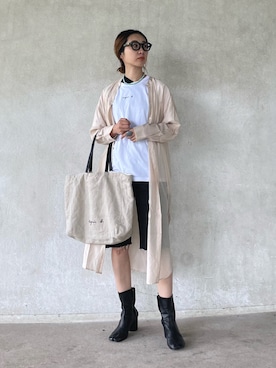 「アニエスベー」｜「アイテム（シャツワンピース）」を使った、yukariさん（レディース・168cm）の春コーディネート