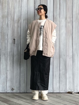 「ap retro（アプレトロ）のアイテム（ダウンジャケット/コート）」を使った、yukariさん（レディース・168cm）の冬コーディネート