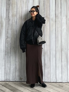 「alpha_industries_japan」｜yukariさん（レディース・168cm）の秋コーディネート