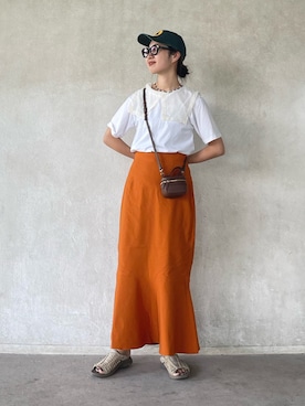 「chiiiibag」｜「アイテム（スカート）」を使った、yukariさん（レディース・168cm）の夏コーディネート