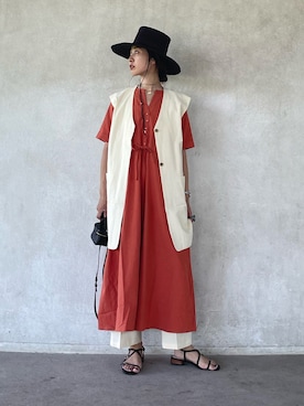 「cava cava（サヴァサヴァ）のアイテム（サンダル）」を使った、yukariさん（レディース・168cm）の夏コーディネート