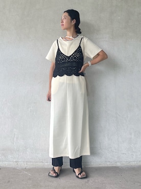 yukariさんの「かぎ針編みビスチェ」を使ったコーディネート