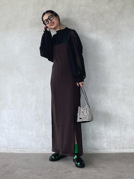 「巾着バッグ」｜「アイテム（その他トップス）」を使った、yukariさん（レディース・168cm）の夏コーディネート