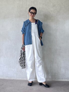 「EDWIN（エドウィン）のアイテム（オールインワン・サロペット）」を使った、yukariさん（レディース・168cm）の夏コーディネート