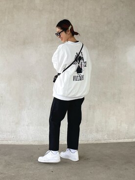 yukariさんの「NIKE / WMNS AIR FORCE 1 '07 XX (WHITE/WHITE-WHITE)【SP】」を使ったコーディネート