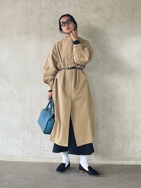 「ボストンバッグ」｜「アイテム（ステンカラーコート）」を使った、yukariさん（レディース・168cm）の秋コーディネート