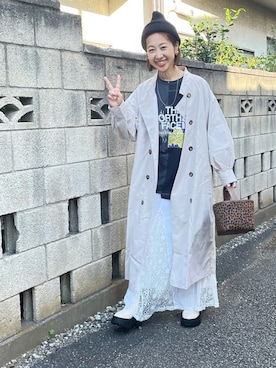 「SUGAR BISKET（シュガービスケット）のアイテム（トレンチコート）」を使った、yukariさん（レディース・168cm）の秋コーディネート