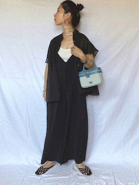 「SUGAR BISKET（シュガービスケット）のアイテム（サロペット/オーバーオール）」を使った、yukariさん（レディース・168cm）の夏コーディネート
