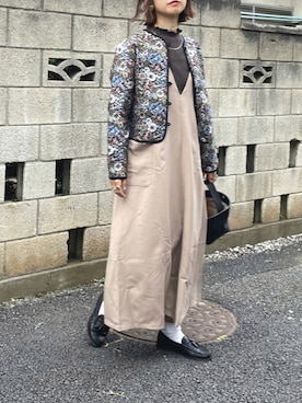 「ap retro（アプレトロ）のアイテム（ノーカラージャケット）」を使った、yukariさん（レディース・168cm）の秋コーディネート