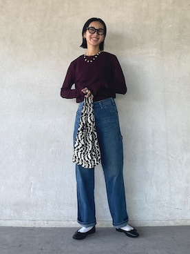 「cava cava（サヴァサヴァ）のアイテム（バレエシューズ）」を使った、yukariさん（レディース・168cm）の秋コーディネート