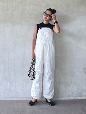 「EDWIN（エドウィン）のアイテム（オールインワン・サロペット）」を使った、yukariさん（レディース・168cm）の夏コーディネート