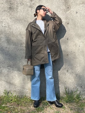 「春服デビュー宣言」｜「アイテム（ミリタリージャケット）」を使った、yukariさん（レディース・168cm）の春コーディネート