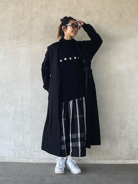 「AIR FORCE 1」｜「アイテム（トレンチコート）」を使った、yukariさん（レディース・168cm）の春コーディネート