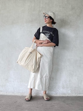 「AMAIL（アマイル）のアイテム（帽子）」を使った、yukariさん（レディース・168cm）の夏コーディネート